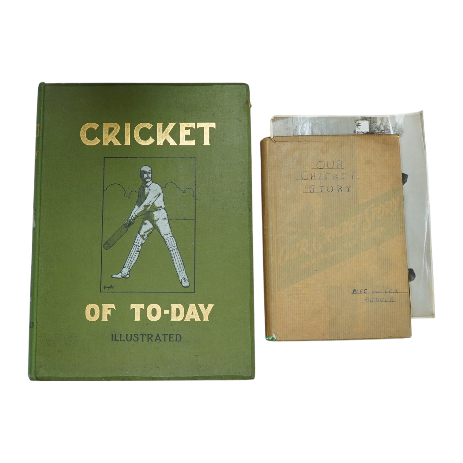 Standing, Percy Cross - Cricket of To-day and Yesterday, vol. 1 only (of 2), The Caxton Publishing Company, 1902; Bedser, Alec and Eric - Our Cricket Story, signed by the authors, Evans Brothers Limited, 1946, together w